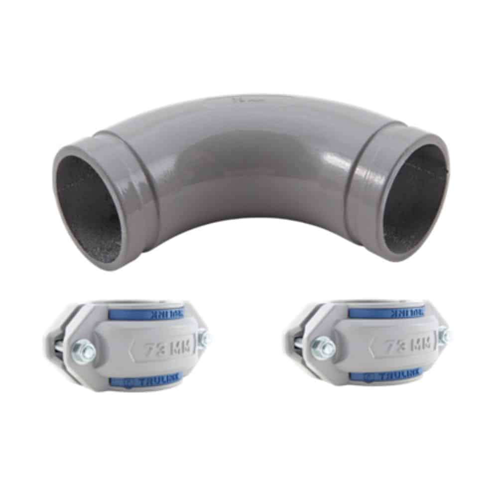 TRULINK UNION ELBOW 220MM W/ 2 COUPLINGS