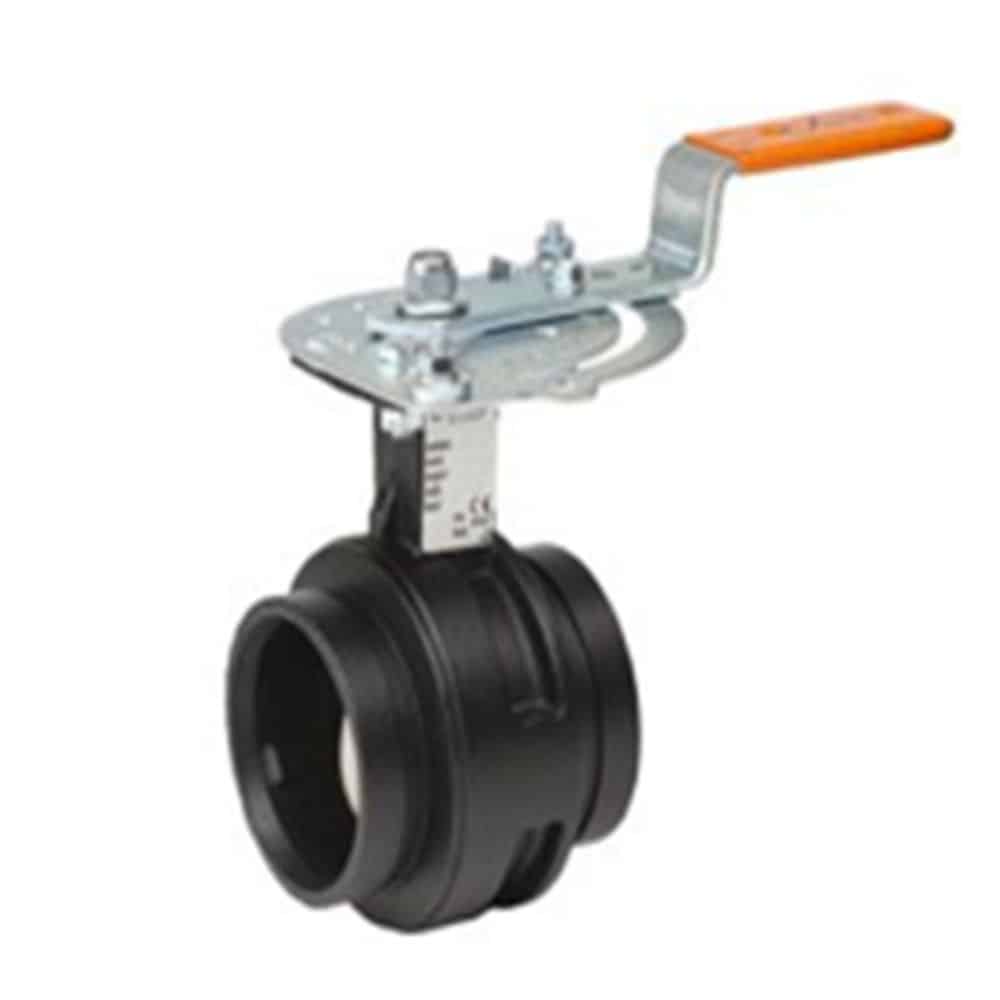 TRULINK BUTTERFLY VALVE, NITRILE-LINED, 90MM W/COUPLINGS