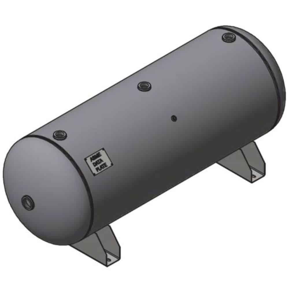 Samuel Horizontal Tank, 30 Gallons, Size 16X38, 200 psi, Support & Attachments: Saddle Legs