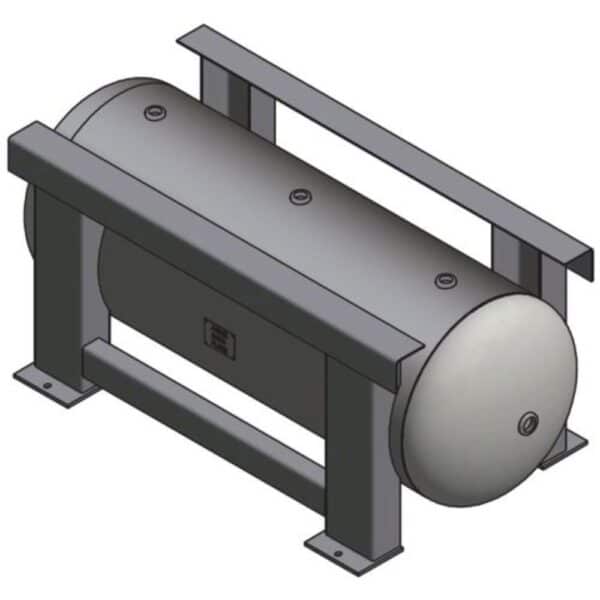 Samuel Horizontal Tank, 120 Gallons, Size 24X67, 200 psi, Support & Attachments: Grasshopper / Pedestal