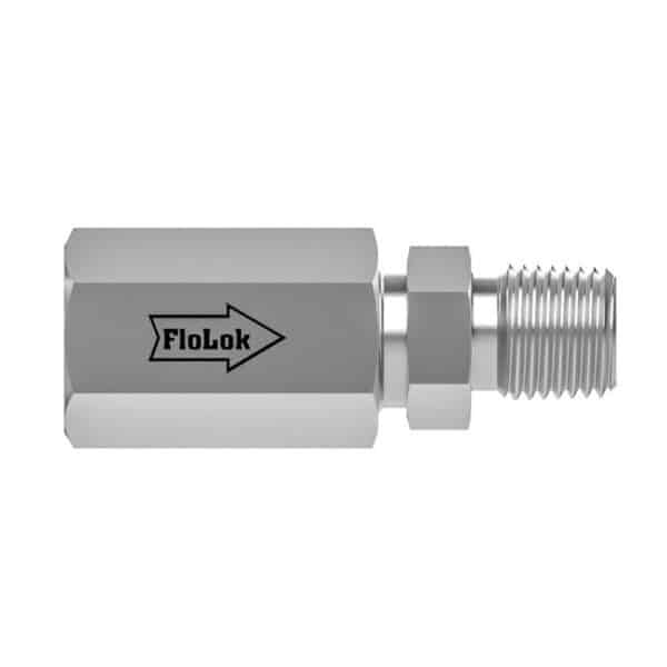 SSP 4018-25-316 4000 Series, 316SS, Check V SS 1/4 FNPT X 1/4 MNPT, Cracking Pressure: 25