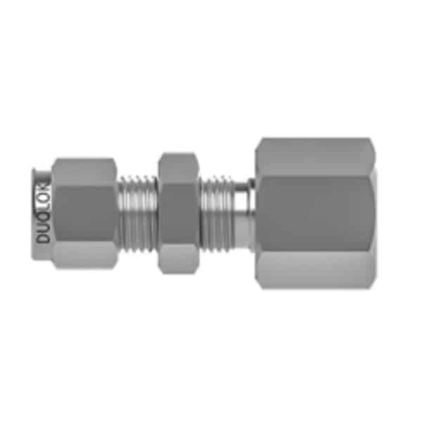SSP IBD6BFC4 Duolok Brass Bulkhead Female Connector 3/8'' Tube X 1/4'' NPT