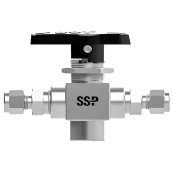 SSP H83P4PF-316 TB Series, 316SS,  2Wball V Ss H83, Peek Seats, 1/4 in. FNPT X 1/4 in. FNPT