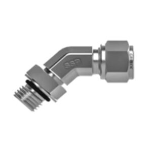 SSP ISSG4M45EST4 Griplok 316SS Male 45 Elbow St. Thrd. Boss 1/4'' Tube X 7/16-20 Straight Thread