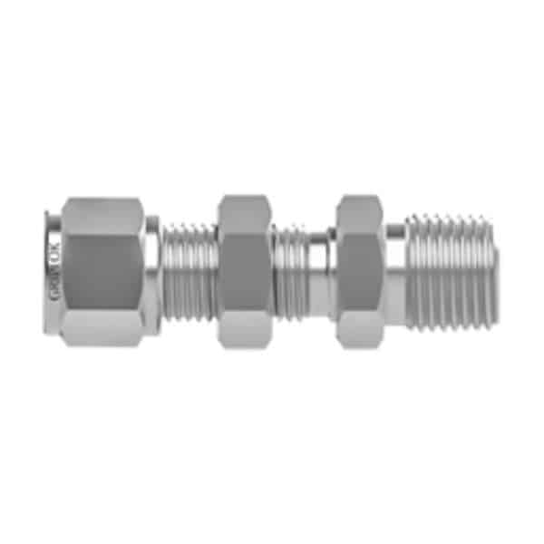 SSP IBG2BMC2 Griplok Brass Bulkhead Male Connector 1/8'' Tube X 1/8'' NPT