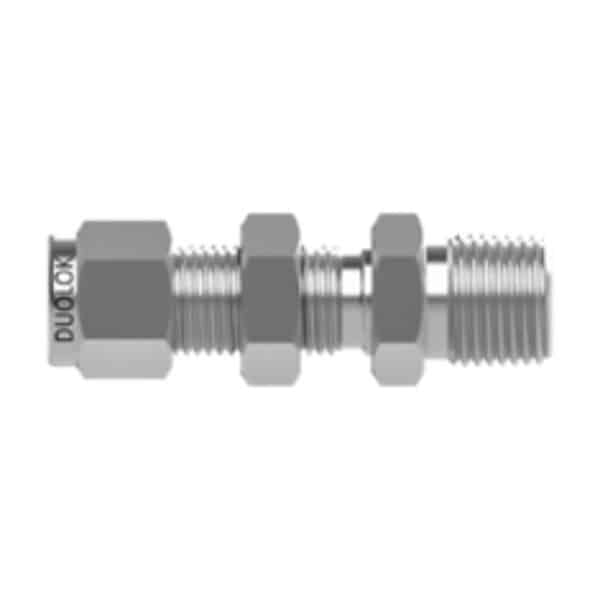 SSP ISSD4BMC2 Duolok 316SS Bulkhead Male Connector 1/4'' Tube X 1/8'' NPT
