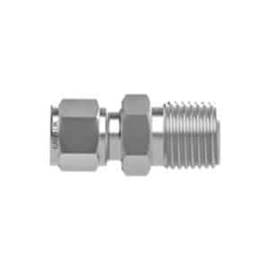 SSP IBG4MCBT2 Griplok Brass Male Connector Bored Thru 1/4'' Tube X 1/8'' NPT