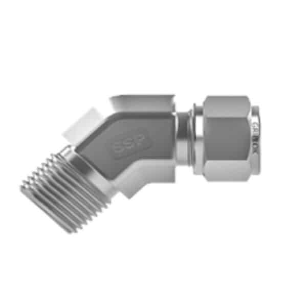 SSP IBG4M45E4 Griplok Brass Male 45 Elbow 1/4'' Tube X 1/4'' NPT