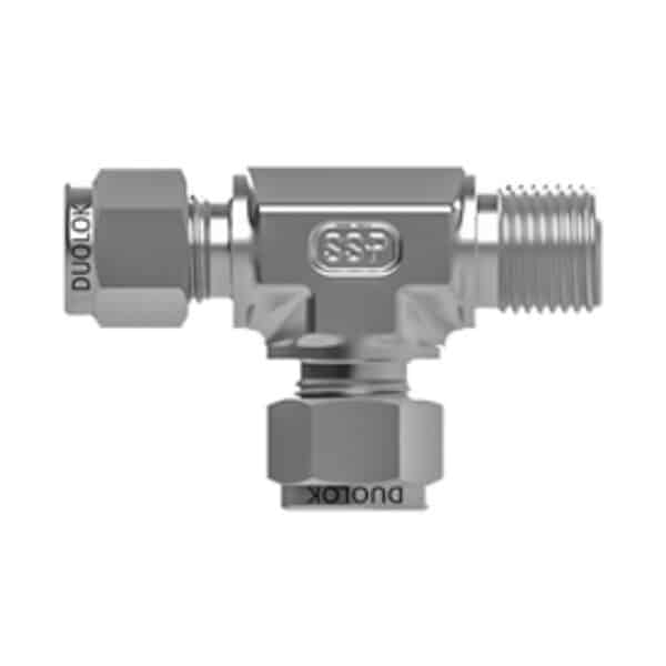 SSP ISSD4MRT2 Duolok 316SS Male Run Tee 1/4'' Tube X 1/8'' NPT