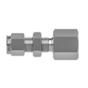 SSP ISSDM6BFC4 Duolok Metric 316SS Bulkhead Female Connector 6mm Tube X 1/4'' NPT
