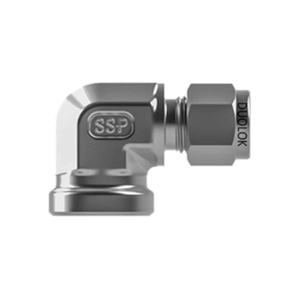 SSP ISSDM8FE4 Duolok Metric 316SS Female Elbow 8mm Tube X 1/4in. NPT