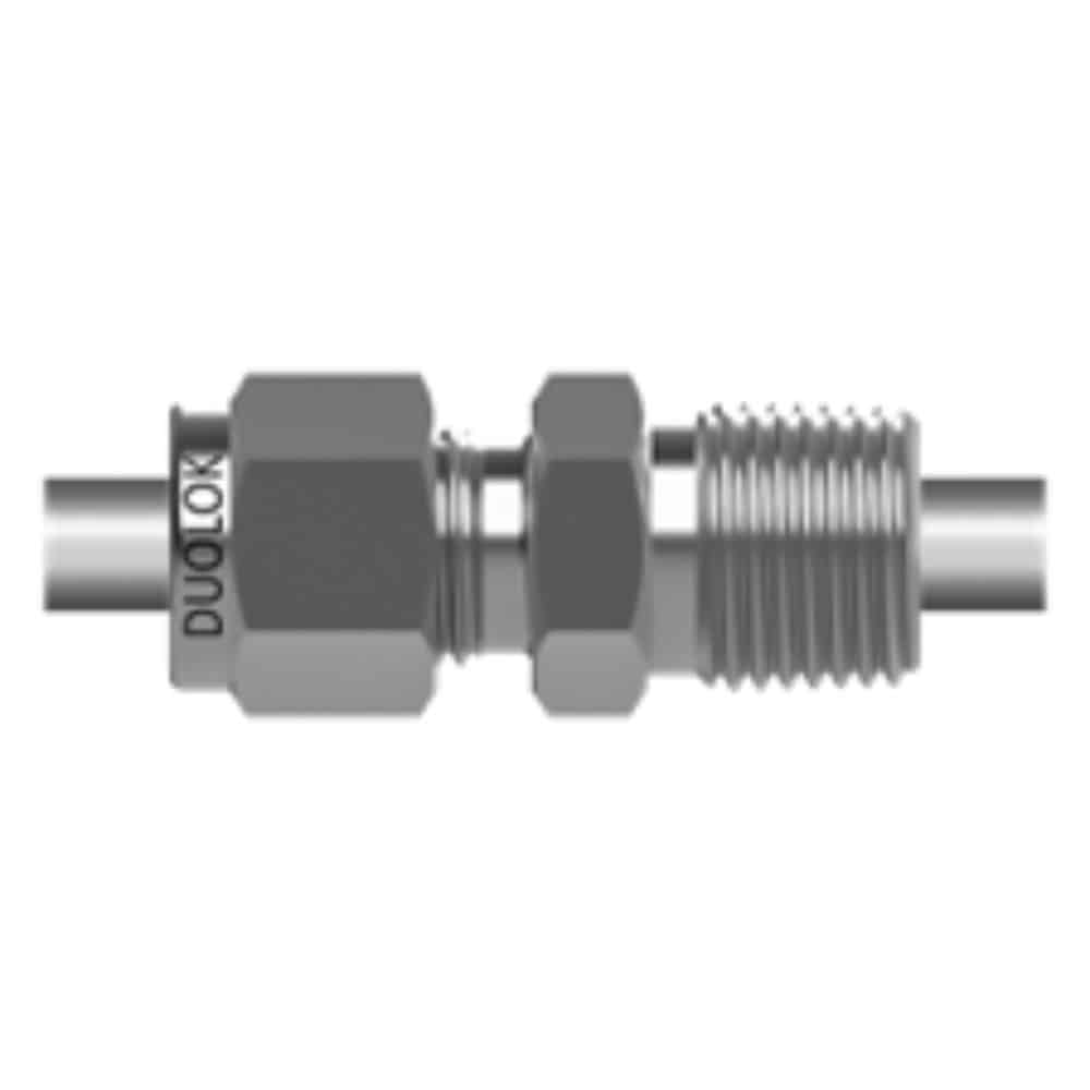 SSP ISSDM6MCBT8 Duolok Metric 316SS Male Connector Bored Thru 6mm Tube X 1/2'' NPT
