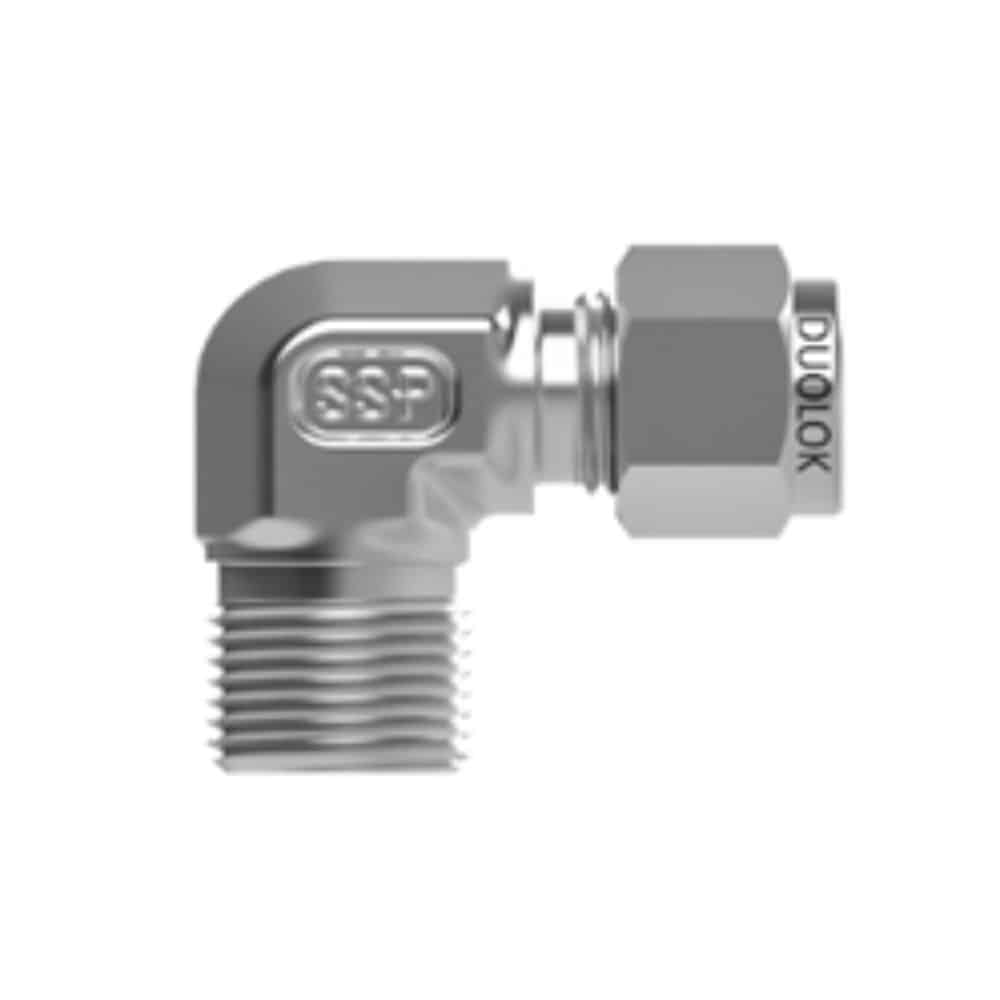 SSP ISSDM8MERT2 Duolok Metric 316SS Male Elbow 8mm Tube X 1/8in. ISO Tapered