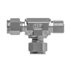 SSP ISSDM8MRT4 Duolok Metric 316SS Male Run Tee 8mm Tube X 1/4in. NPT