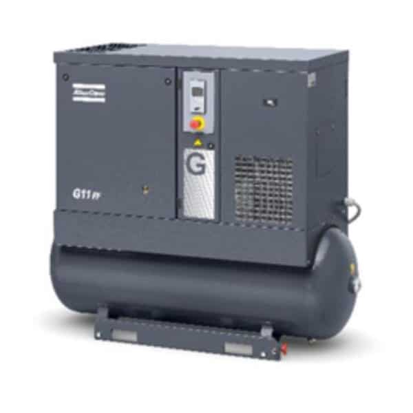 Atlas Copco G11-125 AP, 15 HP, Oil Injected Rotary Screw Compressor,120 Gallon Tank, 125 psi, with Aftercooler