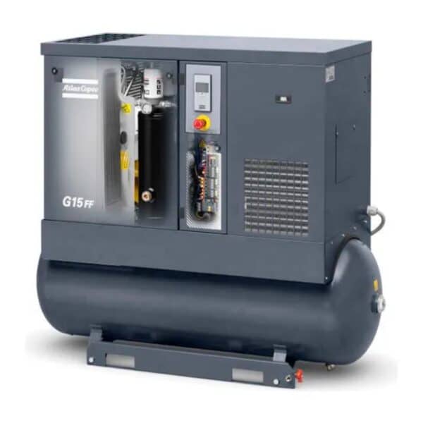 Atlas Copco G15-150 FF, 20 HP, Oil Injected Rotary Screw Compressor, 71 Gallon Tank, 150 psi, with Dryer - Image 3