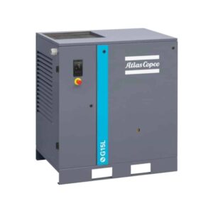 Atlas Copco G15L-125 FF, 20 HP, Oil Injected Rotary Screw Compressor, 125 psi, with Dryer