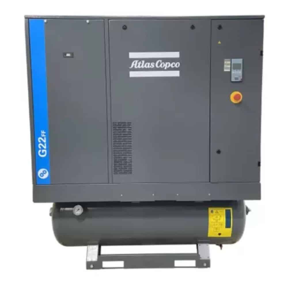 Atlas Copco G22-125T FF, 30 HP, Oil Injected Rotary Screw Compressor, 132 Gallon Tank, 125 psi, with Dryer