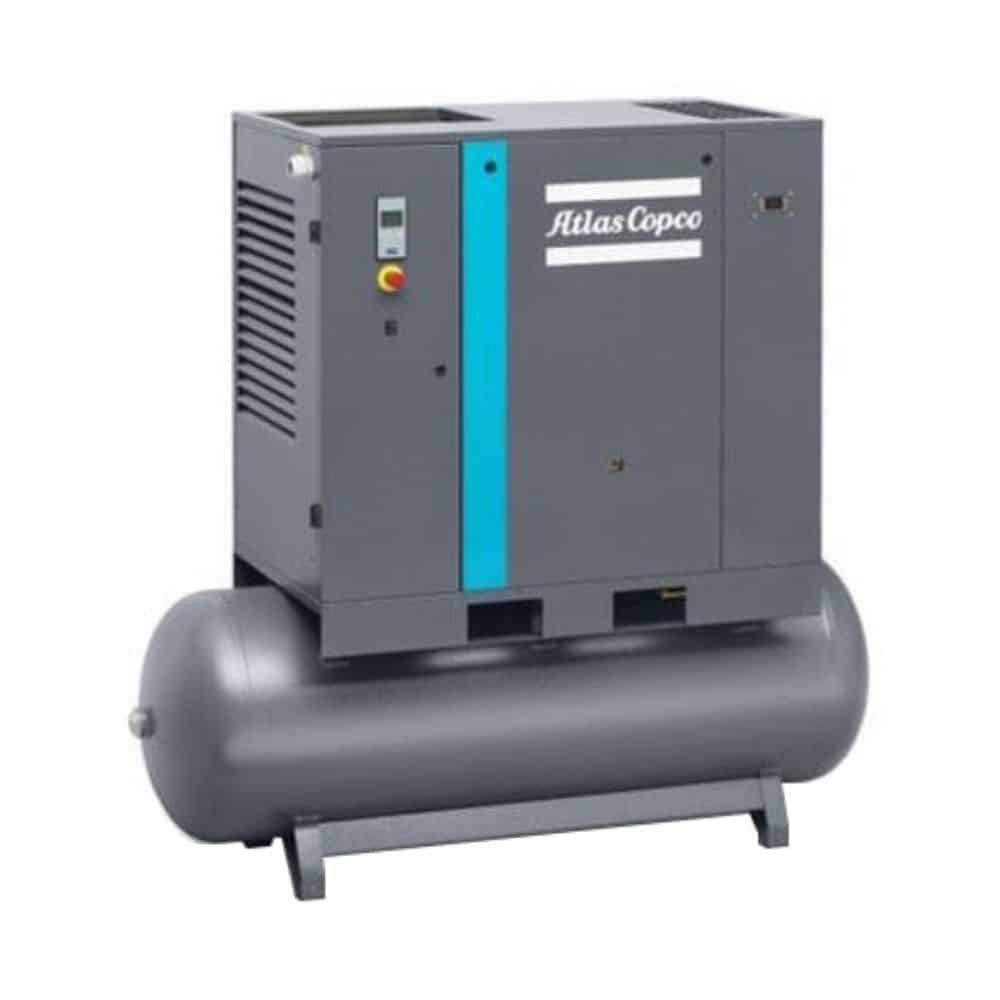 Atlas Copco G7-116T AFF, 10 HP, Oil Injected Rotary Screw Compressor, 53 Gallon, 116 psi, with Dryer