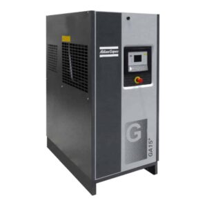 Atlas Copco GA15+-125 AFF, 20 HP, Oil Injected Rotary Screw Compressor, 125 psi, with Dryer