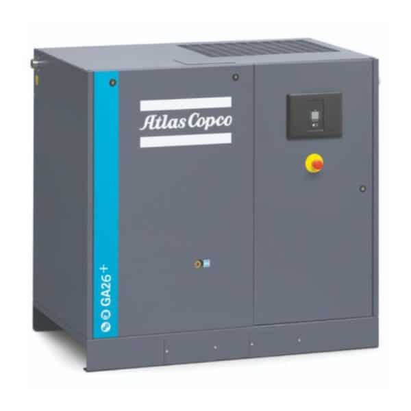Atlas Copco GA26+-125 AFF, 35 HP, Oil Injected Rotary Screw Compressor, 125 psi, with Dryer