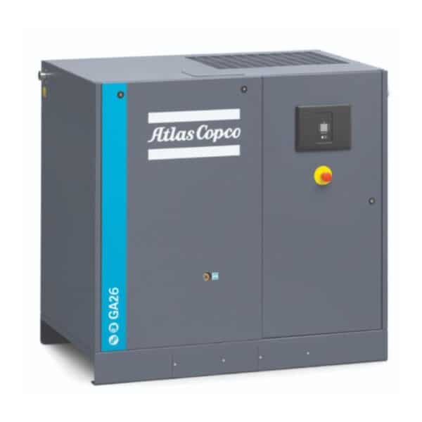 Atlas Copco GA26-125 AFF, 35 HP, Oil Injected Rotary Screw Compressor, 125 psi, with Dryer