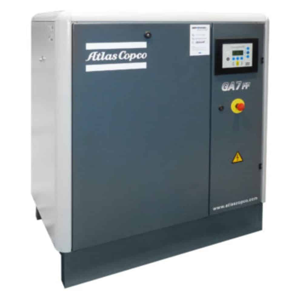 Atlas Copco GA7-125 AP, 10 HP, Oil Injected Rotary Screw Compressor, 125 psi